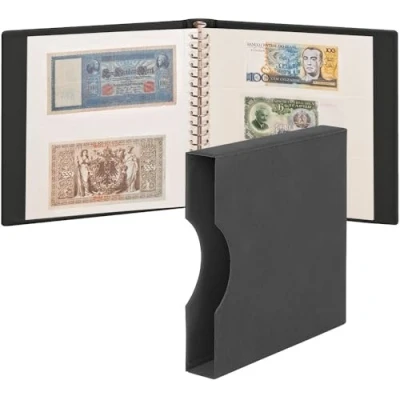 Abbildung von LINDNER Banknoten Album (mit weißen Zwischenblättern) inkl. Kassette schwarz