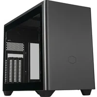 Abbildung von Cooler Master MasterBox NR200P V2 Mini ITX PC Gehäuse Glasseitenwand, vertikales GPU Layout, PCIe 4.0 x16 Riser Kabel, werkzeugloser 360 Grad Zugriff, 120 mm PWM Lüfter, USB 3.2 Gen 2x2 Typ C