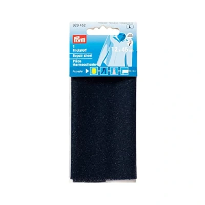 Abbildung von Prym 929452 1 Reparaturfolie zum Aufbügeln, 12 x 45 cm, Marineblau, blau, cm