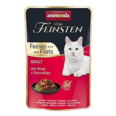 Abbildung von vom Feinsten Filet Katzenfutter nass mit Rind + Putenfilet (18 x 85g), ohne Getreide und Zucker von animonda, mitfrischen, fleischlichen Zutaten