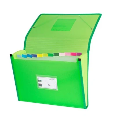 Abbildung von Grafoplás 02963020 carpeta Unterteilung mit Blasebalg, Foolscap, Grün