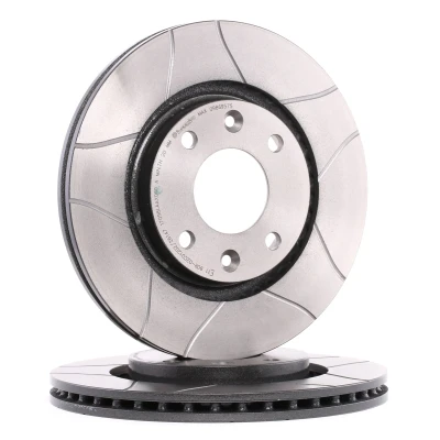 Abbildung von BREMBO MAX LINE 09.8695.75 Bremsscheibe 22 innenbelüftet, geschlitzt beschichtet mit Schrauben PEUGEOT: 208 II Schrägheck, Partner I Combispace
