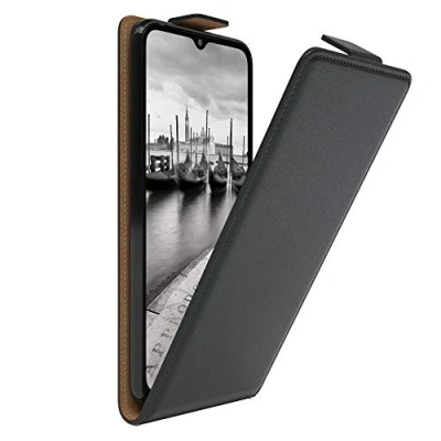 Abbildung von EAZY Case Hülle kompatibel mit Xiaomi Redmi 9C Flip Cover zum Aufklappen, Handyhülle aufklappbar, Schutzhülle, Flipcover, Flipcase, Flipstyle vertikal klappbar, aus Kunstleder, Schwarz