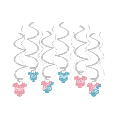 Abbildung von Gender Reveal Party Swirls 12 Stück