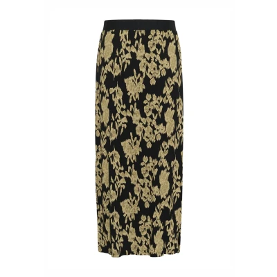 Abbildung von Kaffe Helen Regular FIT Maxirock, Damen, Größe: Large, Black big yellow flowers