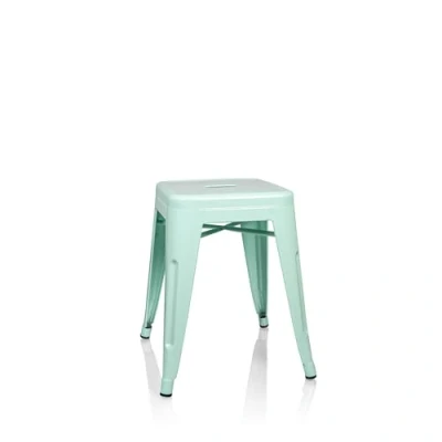 Abbildung von hjh OFFICE 645007 Metall Hocker VANTAGGIO Pastellgrün matt Sitzhocker im Industry Design, stapelbar, niedrig