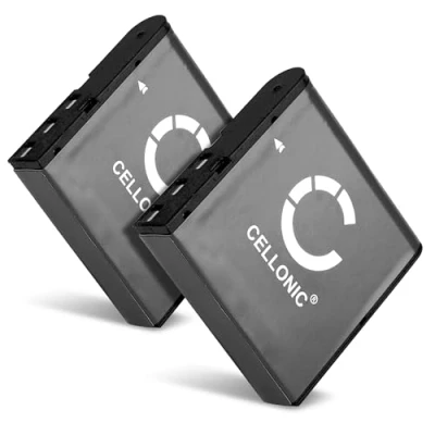 Abbildung von CELLONIC 2X Akku NP 40 kompatibel mit Casio 40, Exilim EX FC100 FC150 Z40 Z55 Z57 Z750 Z300 Z400 Z450 3.6V 3.7V 950mAh