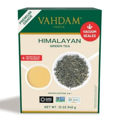 Abbildung von VAHDAM, Himalayan Green Tea (340g) 100% Reiner Grüntee Aus Den Hochlandplantagen Glutenfrei Frisch &amp; Direkt Von Der Quelle In Indien Aufbrühen Heißen/Eistee