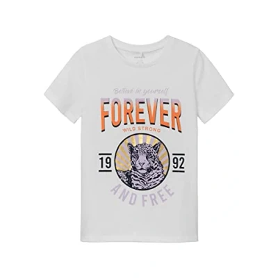 Abbildung von Name It Mädchen NKFHECILLE SS TOP T Shirt, Bright White, 146W / 152L