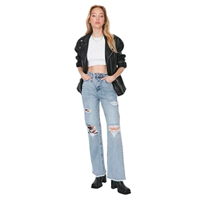 Abbildung von TRENDYOL Frau Hoher Bund Wide Leg Weites Bein der 90er Jeans