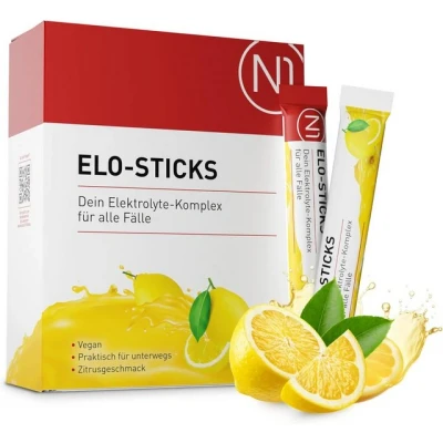 Abbildung von N1 Elo Sticks Elektrolytpulver 100 Elektrolyt Pulver mit Citrus Geschmack Elektrolyte für schnelle Hydration &amp; Mineralstoff Ausgleich Salzen, Zucker, Mineralien Vitaminen