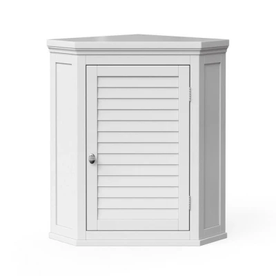 Abbildung von Badschrank Badmöbel Eckschrank Badezimmer Holzschrank Weiß Teamson ELG 587