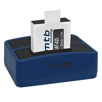 Abbildung von Ersatz Akku + Dual Ladegerät (USB) für Rollei Actioncam 425, 426 (4K 2160p) inkl. Micro USB Kabel