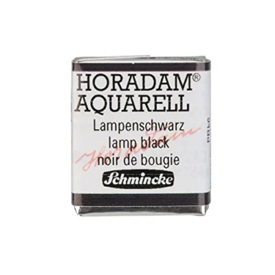 Abbildung von Schmincke HORADAM® AQUARELL feinste Künstler Aquarellfarben, 781 Lampenschwarz, 14 044, 1/2 Näpfchen