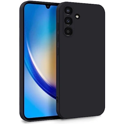 Abbildung von MyGadget Hülle für Samsung Galaxy A34 5G Zweilagige Handyhülle mit Kameraschutz Cover Innenfutter &amp; Silikon außen Schwarz