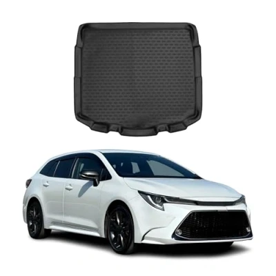 Abbildung von OMAC Kofferraummatte Kofferraumwanne kompatibel mit Toyota Corolla 2019 2024 Gummi TPE Schwarz