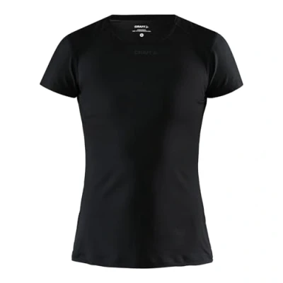 Abbildung von Craft ADV Essence SS Slim Tee W Sportshirt Damen XS Black recyceltes Polyester Funktionsshirt für intensives Training Mesh Details Belüftung Quick Dry T Shirt