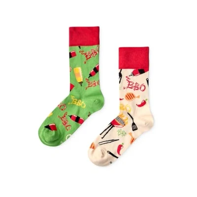 Abbildung von Dedoles Socken Unisex Damen Herren &amp; Kinder Baumwolle viele lustige Designs 1 Paar Geschenk links rechts verschieden, Farbe: Mehrfarbig, Motiv: Grillsaison, Gr. 39 42