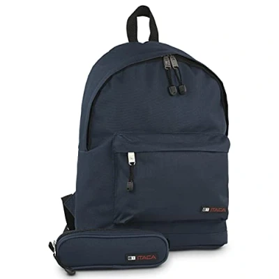 Abbildung von ITACA Backpack Rucksack. Rucksäcke für Schule, Arbeit &amp; Freizeit Rucksack Wasserdicht. Entdecken Sie unsere vielfältige Auswahl an Wasserdichten Daypacks. 25332, Marine Blau