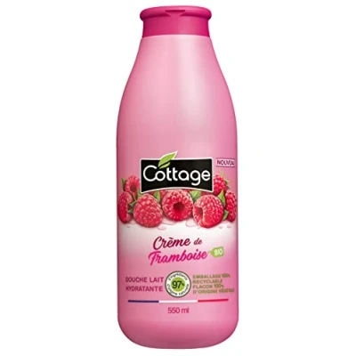 Abbildung von Cottage Duschgel Feuchtigkeitsmilch Bio Himbeercreme 97% Inhaltsstoffe natürlichen Ursprungs Flasche 100% pflanzlichen 550 ml