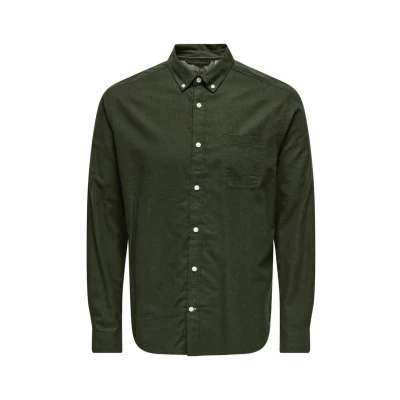 Abbildung von Only &amp; Sons Normal Geschnitten Kragen Hemd, Herren, Größe: Small, Rosin