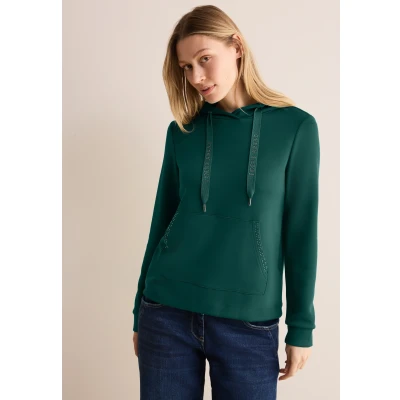 Abbildung von Cecil MIT Glitzerdetails Kapuzenpullover, Damen, Größe: Medium, Grün
