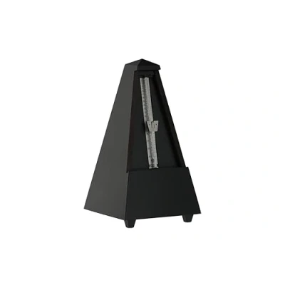Abbildung von Wittner Metronom 816M Holzgehäuse mit Glocke Taktell Pyramidenform schwarz matt