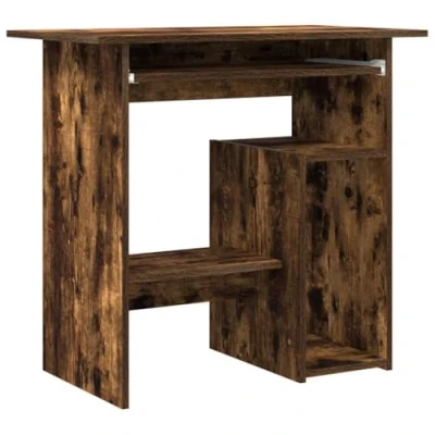 Abbildung von vidaXL Schreibtisch Computertisch Arbeitstisch Bürotisch PC Tisch Büro Laptoptisch Büromöbel Arbeitszimmer Räuchereiche 80x45x74cm Holzwerkstoff
