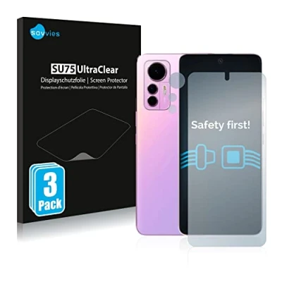 Abbildung von Savvies 6 Stück Schutzfolie für Xiaomi 12 Lite (Display+Kamera) Displayschutz Folie Ultra Transparent