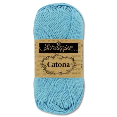 Abbildung von Frida&#039;s Wollhaus Scheepjes 50 g Catona 100% Baumwolle Stricken Häkeln Amigurumi 109 Farben (510 Sky Blue)