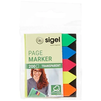 Abbildung von SIGEL HN613 Haftmarker Pfeile, 200 Mini Streifen im Format 12 x 45 mm, 5 Farben