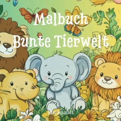 Abbildung von Malbuch bunte Tierwelt, 24 liebevolle Tiermotive zum Entdecken und Ausmalen