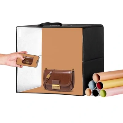 Abbildung von VEVOR Fotobox 410x400x390mm Fotostudio Set Lichtbox Fotografie 5600K 120LED