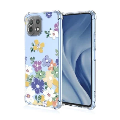 Abbildung von Topme Hülle für Xiaomi MI 11 Lite / 5G NE 6.55&quot;, Handyhülle aus Weichem TPU Silikon, Transparent, mit Gemaltem Muster Blumen 4