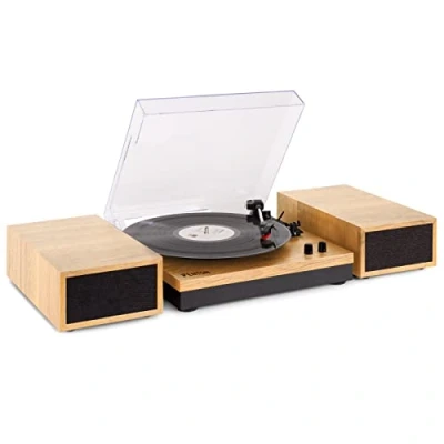 Abbildung von Fenton RP165L Plattenspieler mit Lautsprechern und Bluetooth Holz