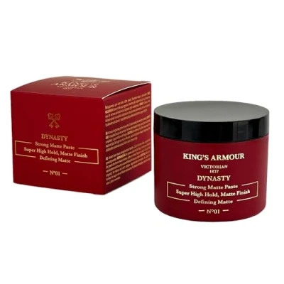 Abbildung von King’s Armour DYNASTY Strong Matte Paste Hair Styling Paste, Super High Hold, Finish, 110ml