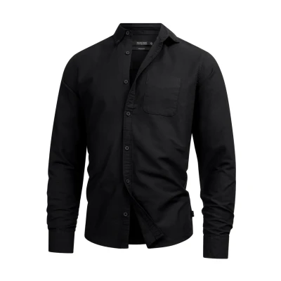 Abbildung von Indicode Jeans Langarm Kepner Hemd, Herren, Größe: Small, Ultra black