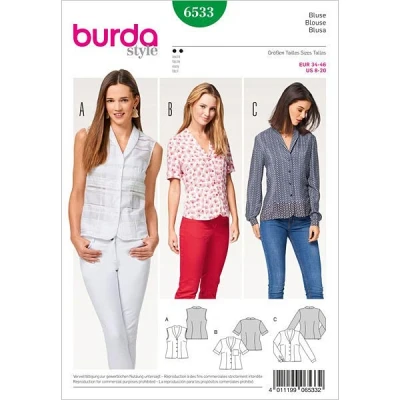Abbildung von Bluse Burda 6533 34 46