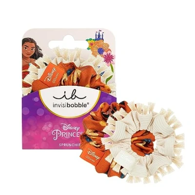 Abbildung von invisibobble KIDS Scrunchie Disney Moana Beige &amp; Orange 2er Set Haarschmuck Mädchen, Haargummis Hochwertiges Scrunchies für Kinder