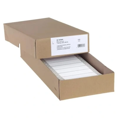 Abbildung von HERMA 8160 Computeretiketten endlos, 88,9 x 23,0 mm, 1 bahnig, 2000 Stück, selbstklebend, Endlosetiketten Aufkleber mit Führungslochrand, matt, blanko Papier Computer Etiketten, weiß