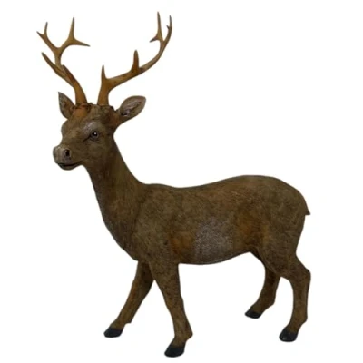 Abbildung von Dadeldo Living &amp; Lifestyle Hirsch Dekofigur Braun Resin 19x23cm Weihnachtsdeko