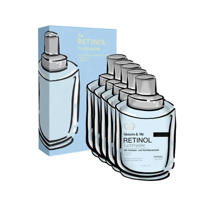 Abbildung von 5X RETINOL TUCHMASKEN MIT HIMBEER UND KAMILLENEXTRAKT