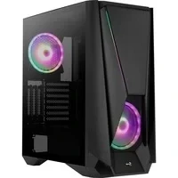 Abbildung von Aerocool VISOR, PC Box E ATX, Gehärtetes Glas + Gitter, 2x Ventilator ARGB 14cm