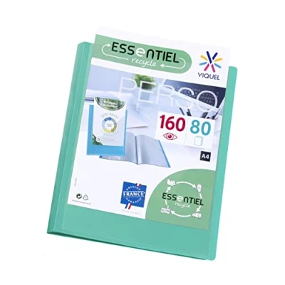 Abbildung von Viquel A4 Sichtbuch mit 160 Hüllen Individuelle Bindung Glatte Klarsichthüllen Recycled Essential Grün
