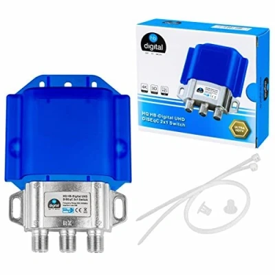Abbildung von 1x HQ DiseqC Schalter Switch 2/1 mit Wetterschutzgehäuse HB DIGITAL 2X SAT LNB 1 x Teilnehmer/Receiver für Full HDTV 3D 4K UHD