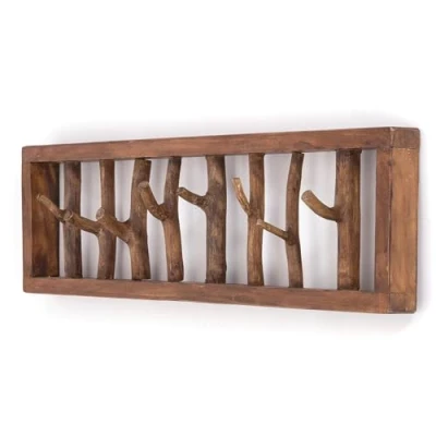 Abbildung von DESIGN DELIGHTS WANDGARDEROBE TREIBHOLZ UNIKAT 82x22x12 cm, Recyclingholz, Shabby Chic Kleiderhaken