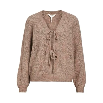Abbildung von Object Objflora Cardigan Strickjacke, Damen, Größe: XS, Desert taupe