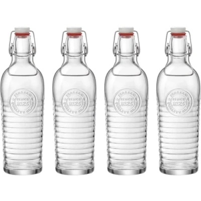 Abbildung von Bormioli Rocco Bügelverschlussflaschen / Weckflaschen Officina 1825 Transparent 1,2 Liter 4 Stück