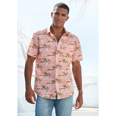 Abbildung von Beach Time Hawaii Hemd, Herren, Größe: Small, Rosa bedruckt