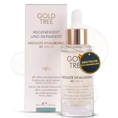 Abbildung von GOLD TREE 4D HyaluronSerum. Gesichtsserum für Frauen 30 ml. Straffendes alle Hauttypen. Anti Aging Serum regeneriert (Feuchtigkeitsspendend und straffend, 30ml)